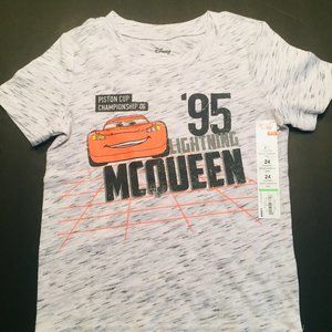 DISNEY Boys 24 Month T Shirt Short Sleeve "McQueen" Gray Brand New*Free Shipping